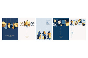 Set Of Christmas And New Year Cards