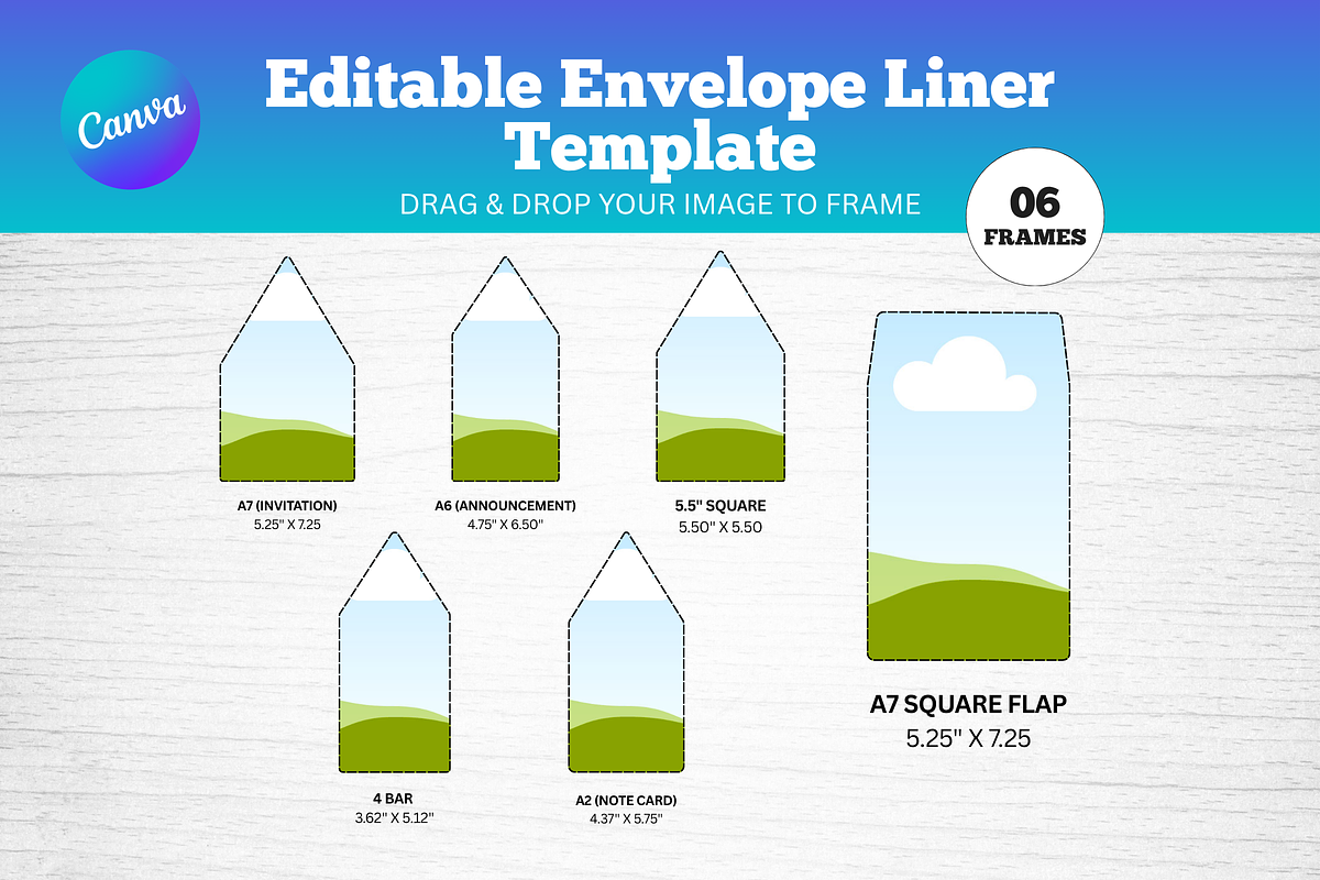 Canva Envelope Liner Template, a Card Template by Snapybiz (Photo 1 of 9)