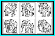 Stained Glass Elephant Coloring Page, an Animal Illustration by protabsorkar11 (Thumbnail 2 of 6)