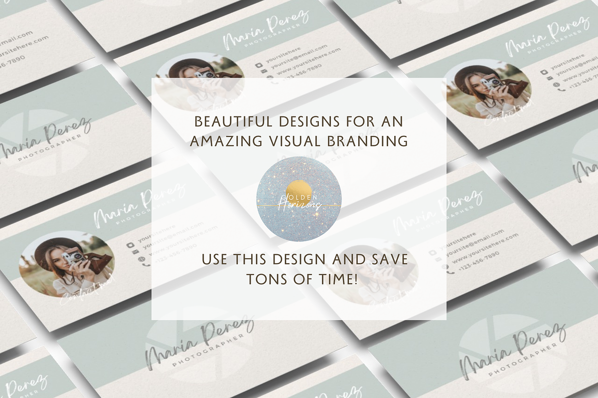 Business Card Kit for Photographer, a Business Card Template by Golden Horizons Studio (Photo 10 of 10)