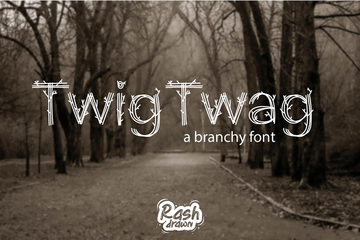Twig Twag a branchy font, a Font by Rashdrawn (Photo 1 of 3)