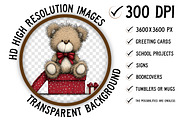 Christmas Teddy Bear Clipart, an Illustration by Craft Nest (Thumbnail 2 of 11)