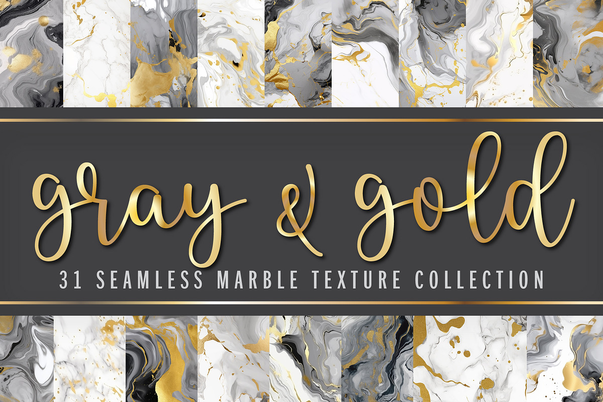 Grey, White and Gold Marble Texture, a Texture Illustration by Amusing Owl (Photo 1 of 4)