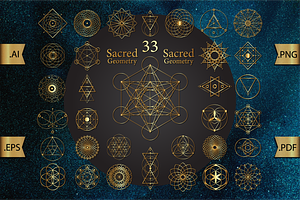 Sacred Geometry Gold Magic Mandalas