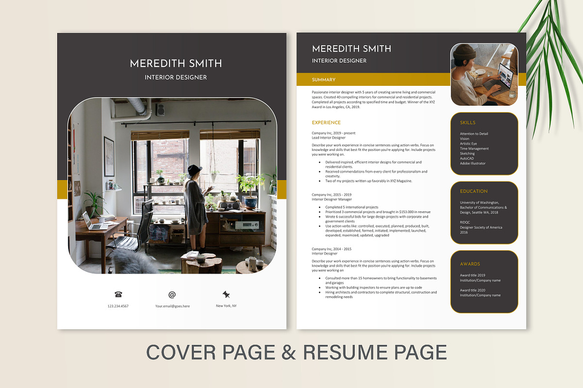 Interior Designer Resume Portfolio, a Resume Template by Stanin Studio (Photo 2 of 10)