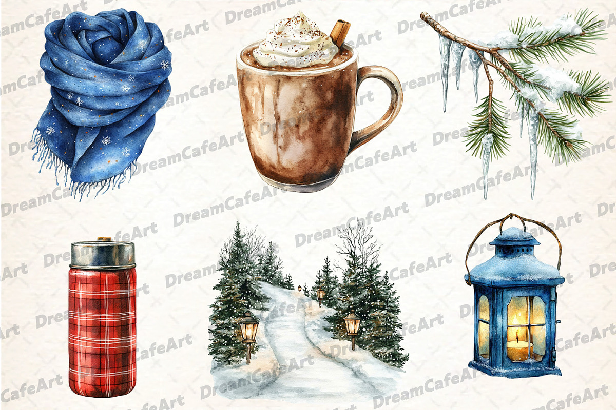 Chilly Christmas Day Clipart, an Illustration by DreamCafeArt (Photo 3 of 7)