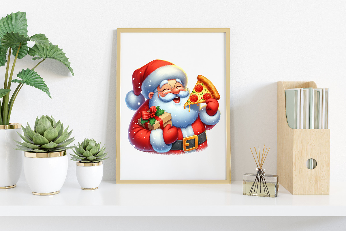 Watercolor Funny Santa Claus Clipart, an Illustration by Canvas Craft (Photo 5 of 8)
