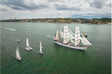 Tall ships sailing in Tagus river, a Transportation Photo by f9photos