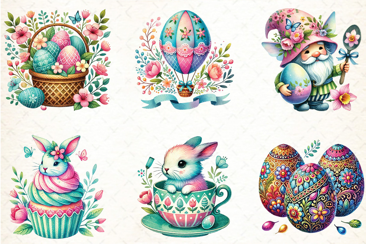 Easter Sublimation Clipart Bundle, an Illustration by DreamCafeArt (Photo 3 of 5)