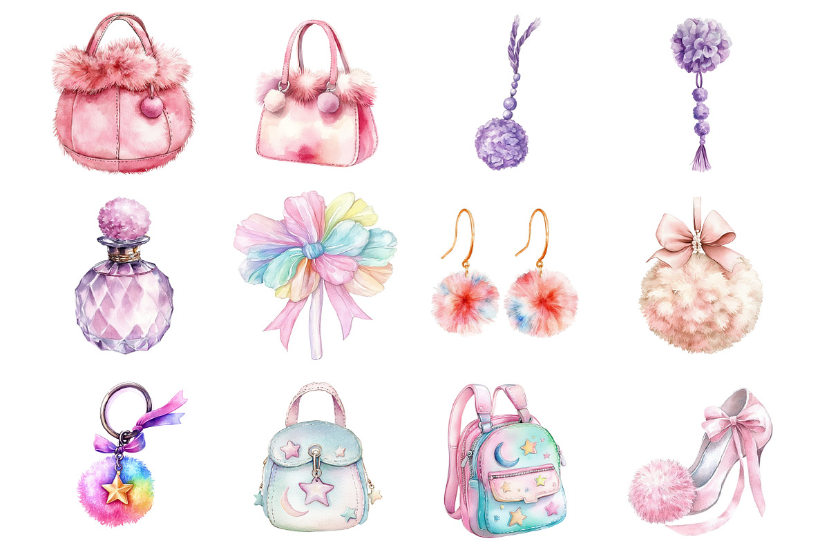 Girly Accessories Clipart, an Illustration by Design Market (Photo 2 of 3)