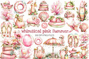 Whimsical pink Summer clipart, an Illustration by Designworld (Thumbnail 1 of 7)