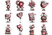 Quirky Valentines Sweets Clipart, an Illustration by Designking (Thumbnail 2 of 5)