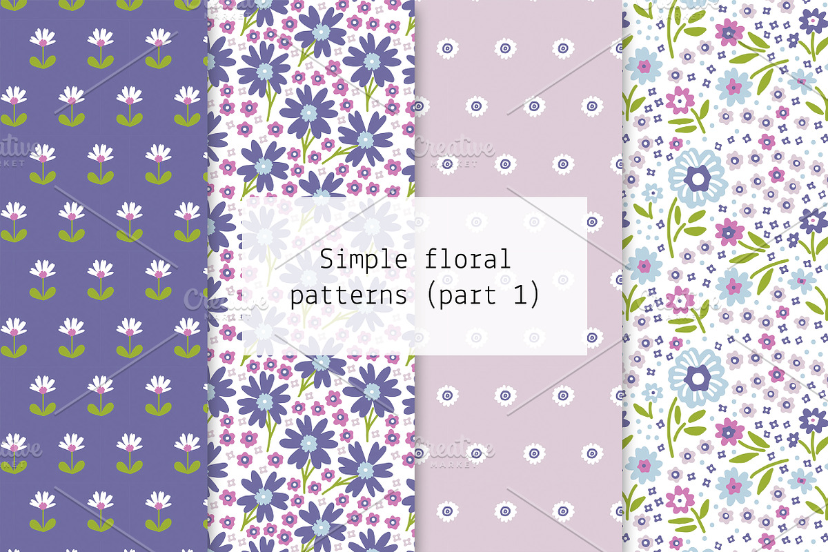 Simple floral patterns – part I, a Pattern Graphic by Lyolya Profitrolya (Photo 1 of 5)