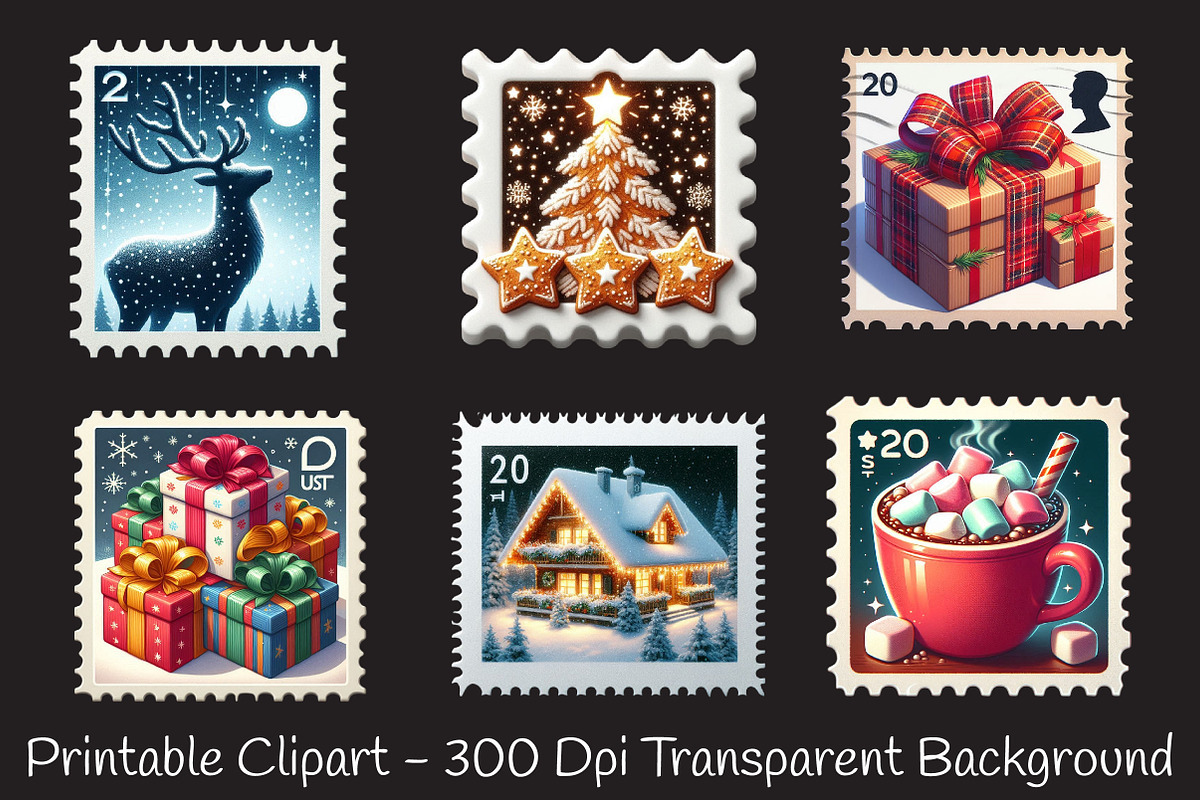 Cozy Holiday Mail Stamp Collection, an Illustration by RobertsArt (Photo 2 of 5)