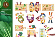 Vegan Joyful Gathering Digital Paint, a Food Illustration by CreativeValuation (Thumbnail 3 of 11)