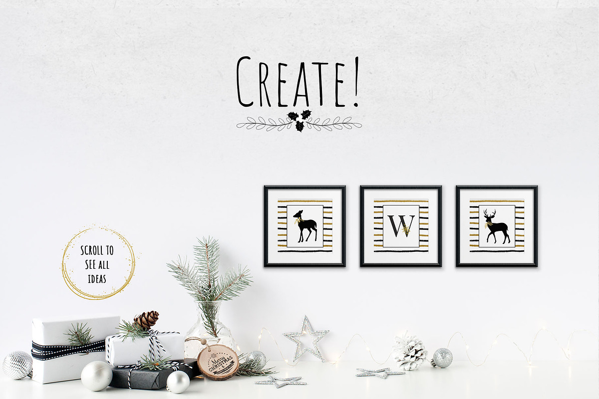 Black & Gold Christmas, a Seasonal Illustration by Maggie Stilwell Design (Photo 7 of 10)