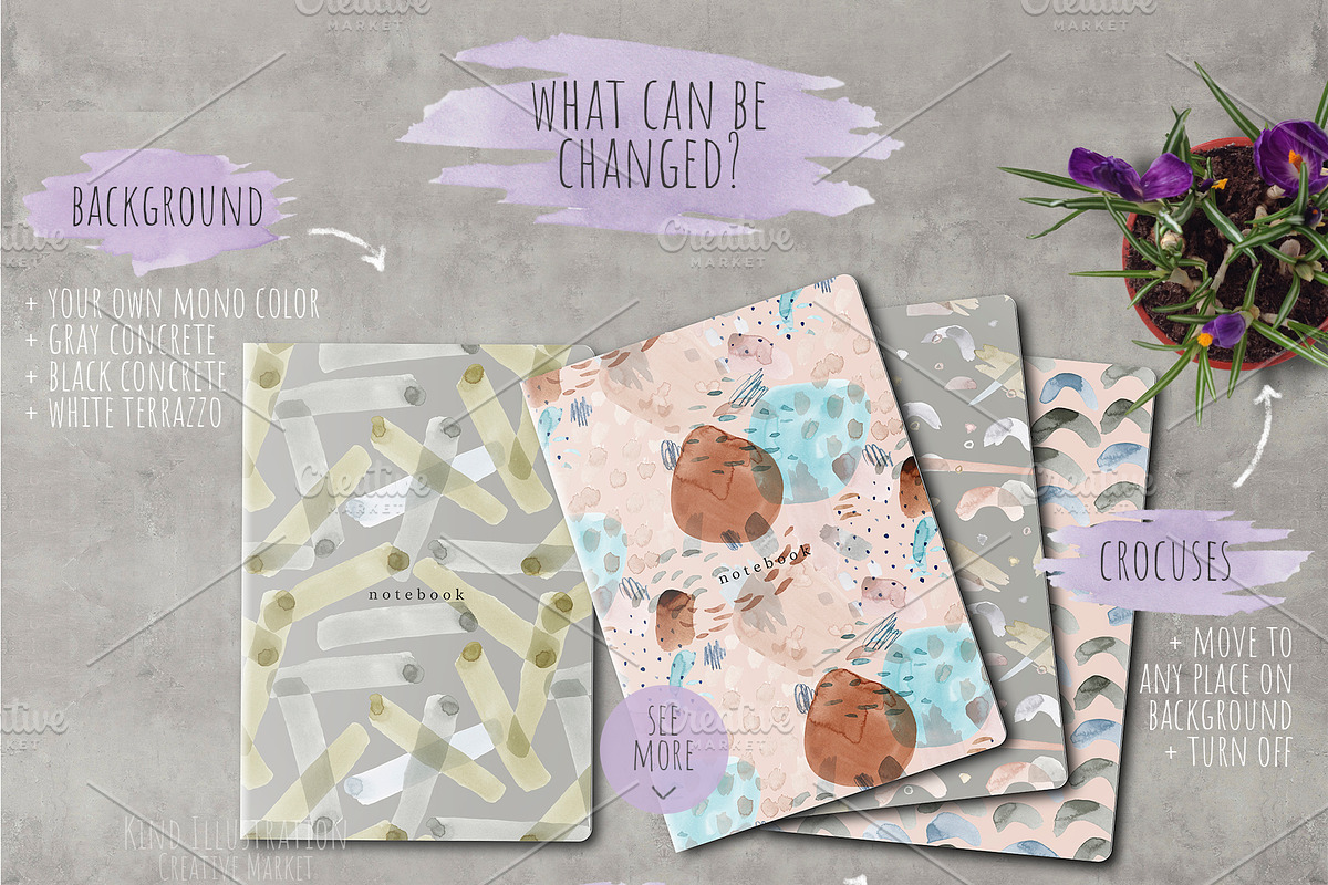 Notebooks mockup, a Print Template by ⚞ Kind Illustration ⚟ (Photo 2 of 4)