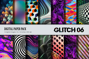 Glitch Psychedelic 06. Digital Paper, a Texture Illustration by KENO Mascots