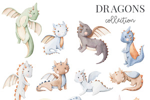 Dragons - Watercolor Set