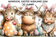 Whimsical Easter Highland Cow Clipar, an Illustration by Creative Art (Thumbnail 1 of 8)