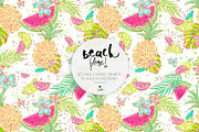 Summer Beach Camper Tropical Pattern, a Pattern Graphic by KaramfilaS (Thumbnail 12 of 16)