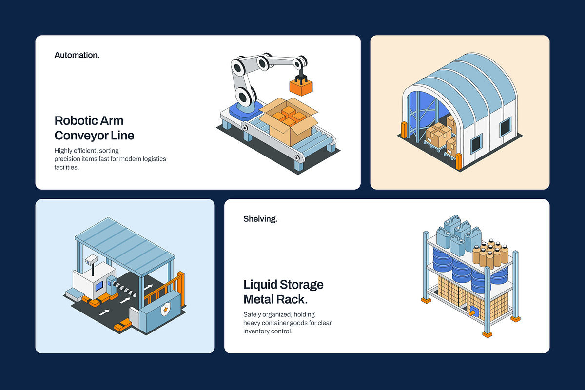 100 Warehouse Isometric Illustration, an Object Illustration by Vectors Market (Photo 8 of 8)