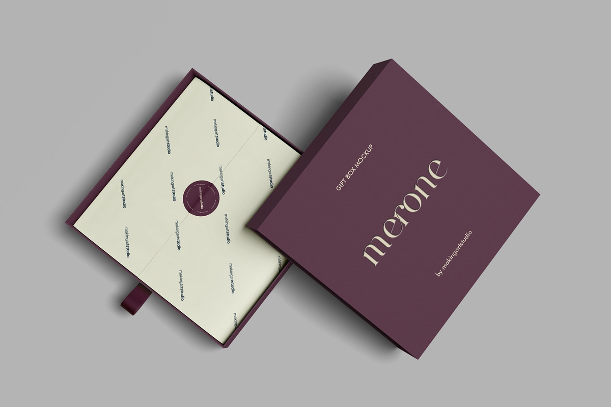 Realistic Gift Box Mockup PSD, a Packaging Mockup by MA-KING_ART (Photo 2 of 5)