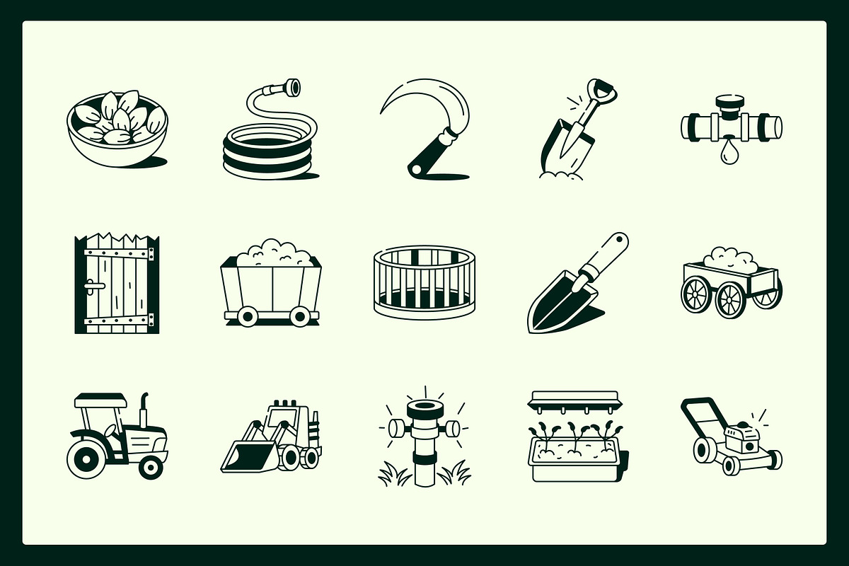 Farming Drawing Illustration Set, an Outline Icon by Vectors Market (Photo 5 of 8)