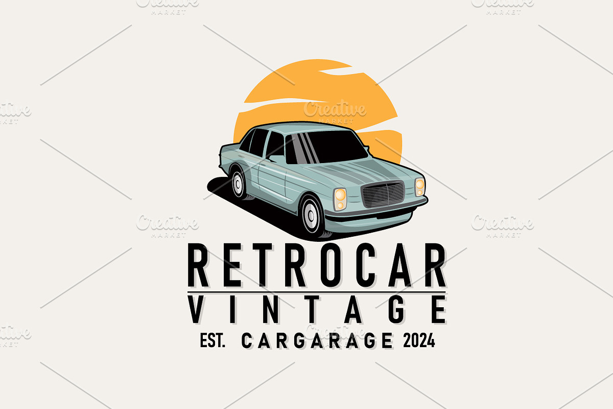 Classic car logo design badge stamp, a Branding & Logo Template by Maylianaw28