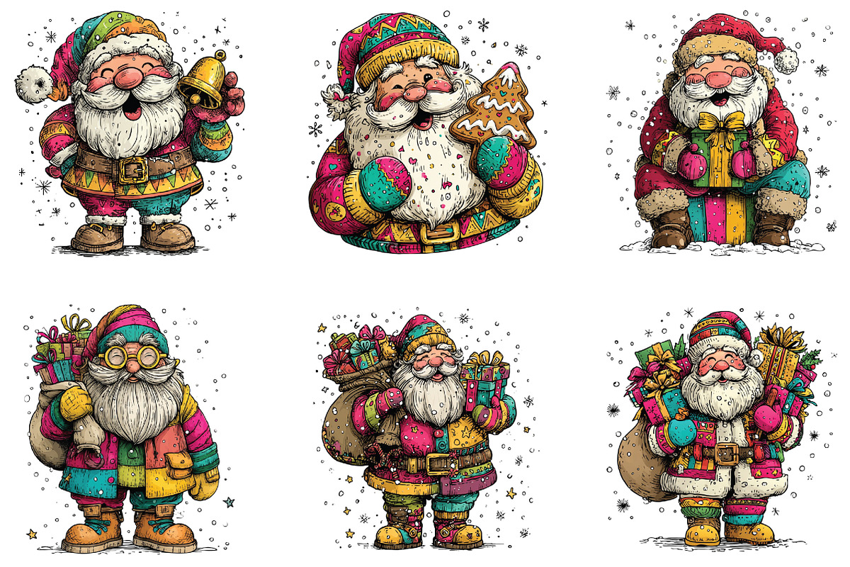 Santa Christmas Clipart, an Illustration by CraftArtStudio (Photo 2 of 6)