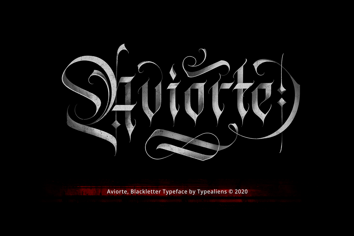 Aviorte Tattoo Font, a Blackletter Font by ilhamtaro (Photo 1 of 12)