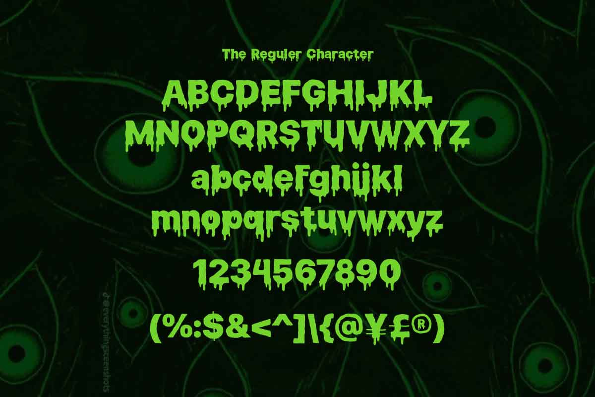 Slime Rage - Horror Display Font, a Sans Serif Font by Brand_Hero (Photo 2 of 12)