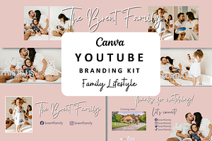 YouTube Branding Kit Family Life, a Social Media Template by Anca Digital Vibe