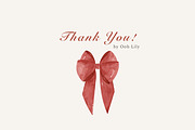 Red Bows Ribbon Watercolor Clipart, a Decorative Illustration by Ooh Lily (Thumbnail 16 of 16)