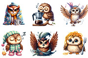 Watercolor Funny Owl Clipart, an Illustration by DreamArtGraphic (Thumbnail 4 of 5)