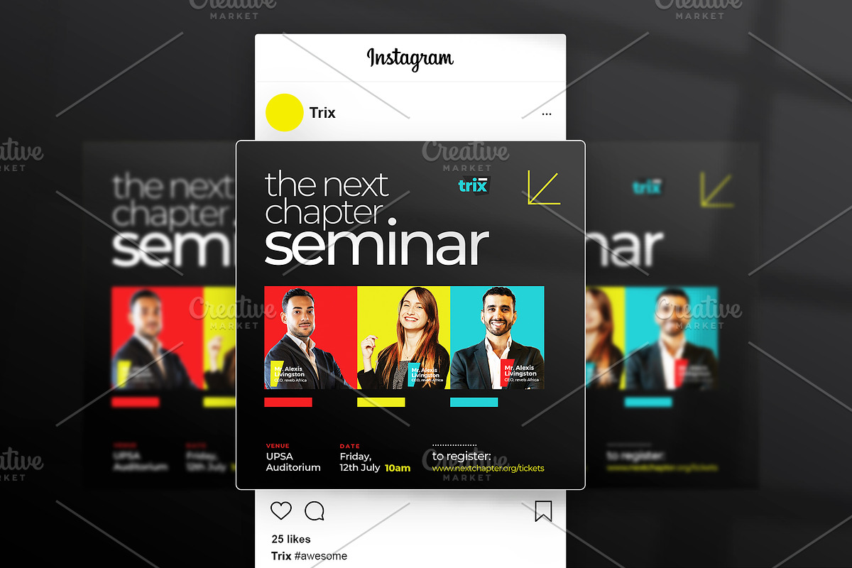Seminar Digital Flyer | Canva & PSD, a Social Media Template by Vintage Impressions (Photo 2 of 6)