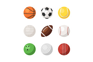 Different sports ball set isolated