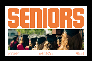 Seniors - College Athletic Sans, a Sans Serif Font by Pian45 Studio