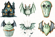 Mint Green Halloween Clipart, an Illustration by OK Design (Thumbnail 3 of 5)