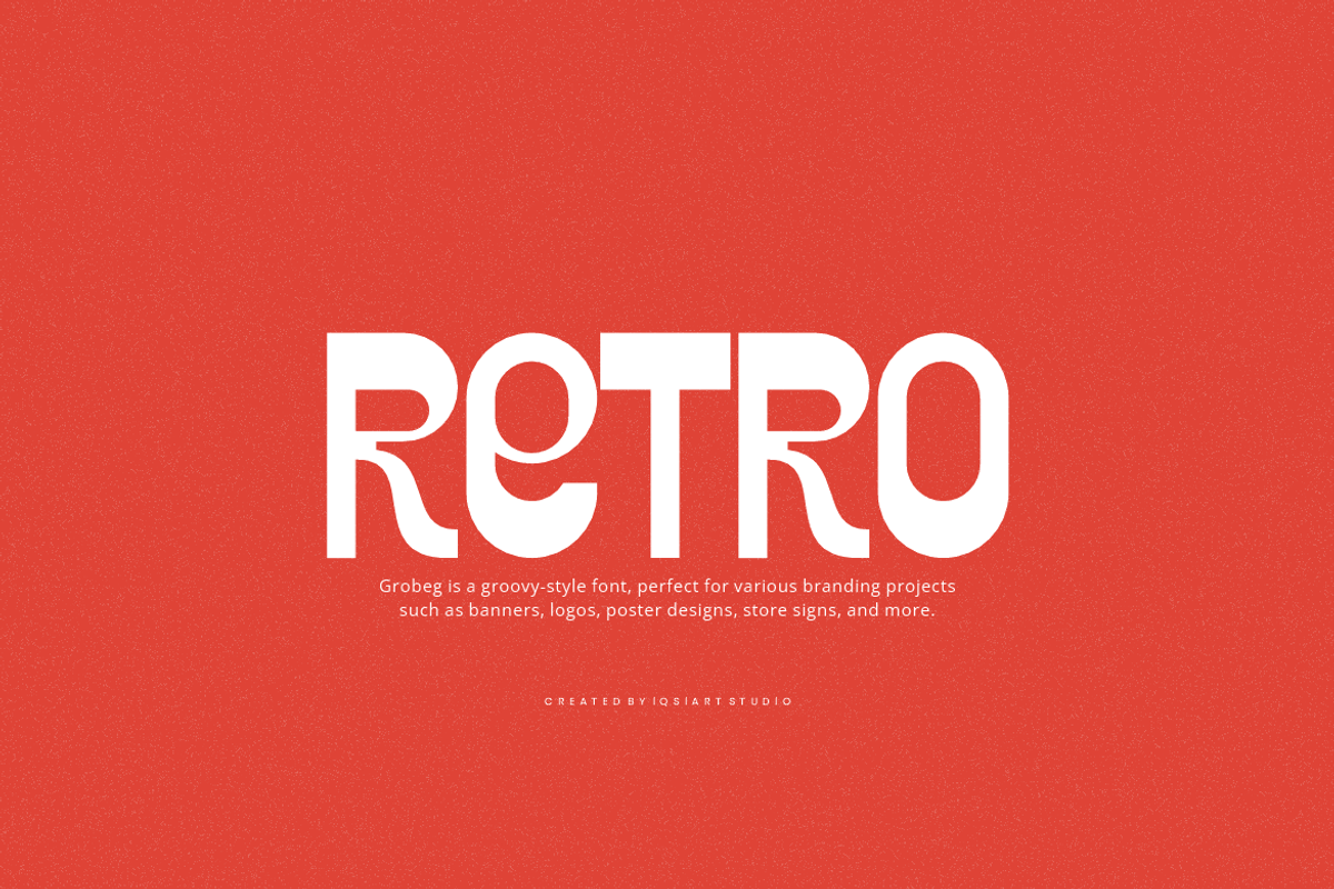 Grobeg - Groovy Font, a Sans Serif Font by Iqsiart Studio (Photo 3 of 7)
