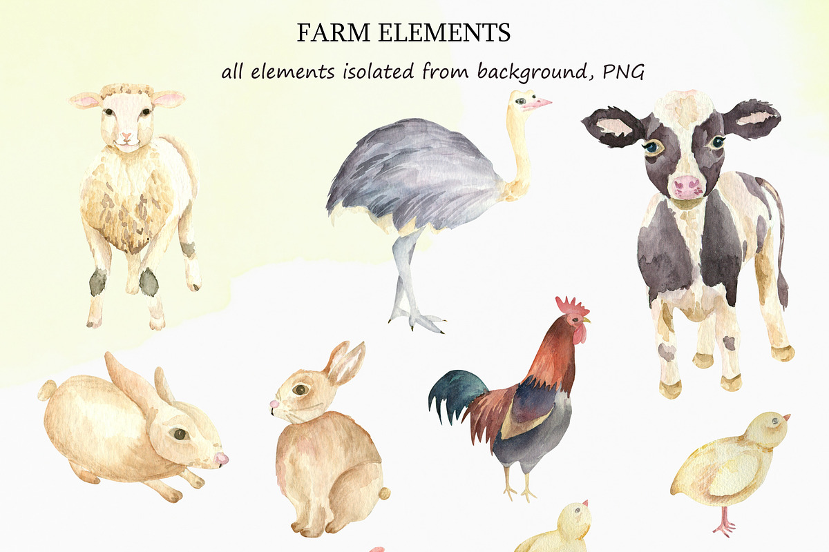 A big farm and garden collections., an Animal Illustration by Watercolor arts (Photo 4 of 10)