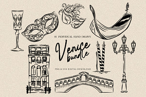 Italy illustration Venice Bundle