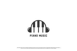 Piano Music Song Logo Design Icon, a Branding & Logo Template by Morvana Crew