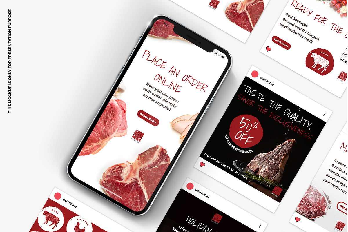 Butcher shop logo design, a Branding & Logo Template by MuzaInspires (Photo 4 of 6)