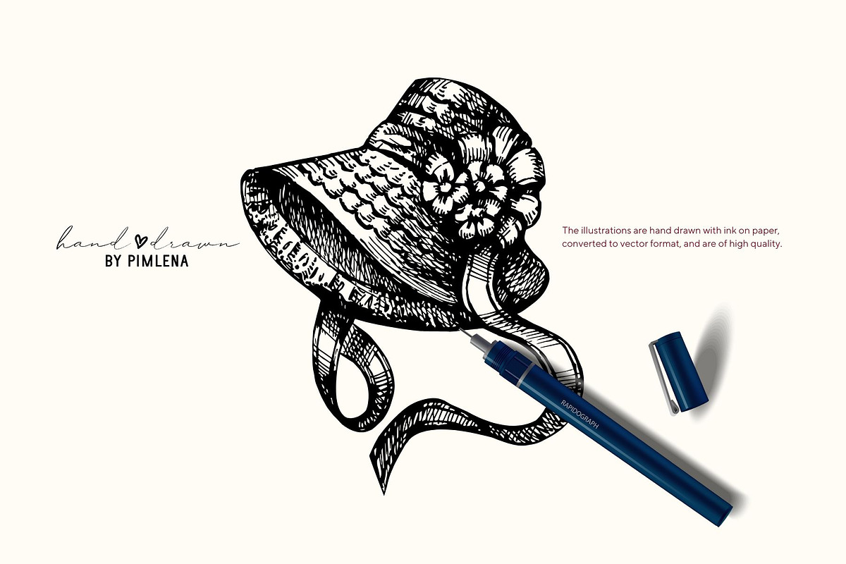 Vintage Beauty Sketches, an Object Illustration by Elena Pimonova (Photo 4 of 8)