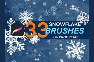 33 Snowflake Procreate Brushes Set