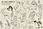 Wild Animals Line Art + Procreate, an Animal Illustration by Skliarova (Thumbnail 3 of 4)