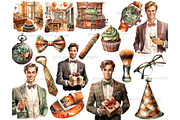 Man Birthday Clipart | Fashion Men, a Person Illustration by GlamArtZhanna (Thumbnail 3 of 5)
