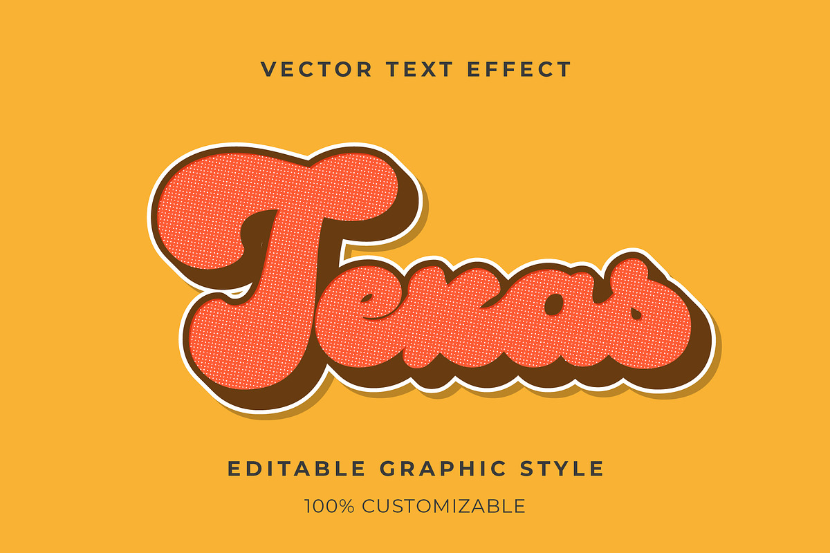 Retro Script Halftone 3D Text Effect