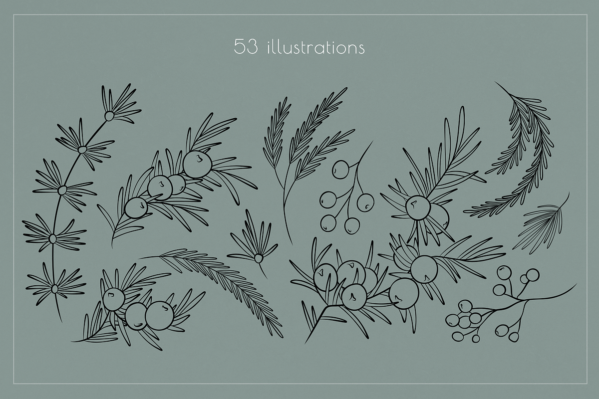 Winter line drawing collection, an Illustration by Anna.Klets (Photo 4 of 12)